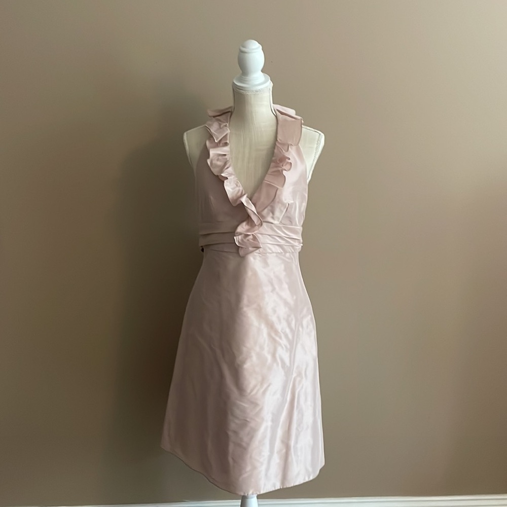 Gorgeous Satin Ruffled Aline Halter Dress🌸